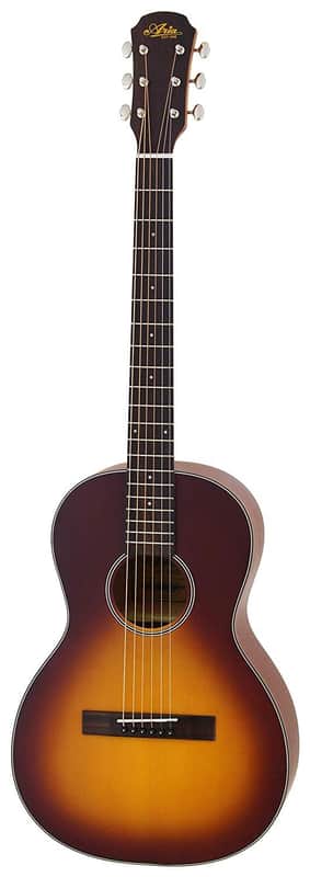 Aria Vintage 100 series 6 String Parlour Acoustic Guitar Matte Tobacco Burst (ARIA-131-MTTS) image 1