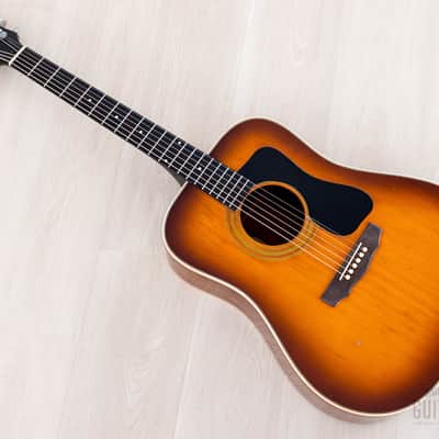 1977 Guild D-50 Bluegrass Special Vintage Dreadnought Acoustic Guitar Sunburst w/ Case, USA Westerly image 13
