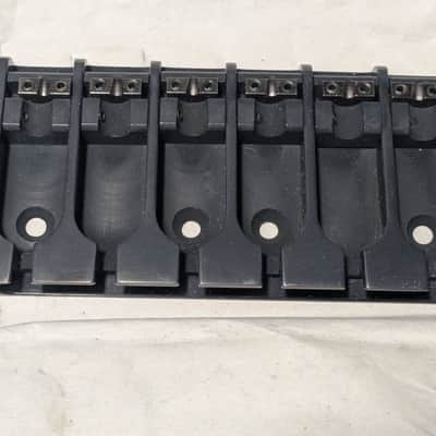 ABM 6 String Solid Brass Bass Bridge BLACK Steel Lock-Down Saddle Assembly Unused image 3