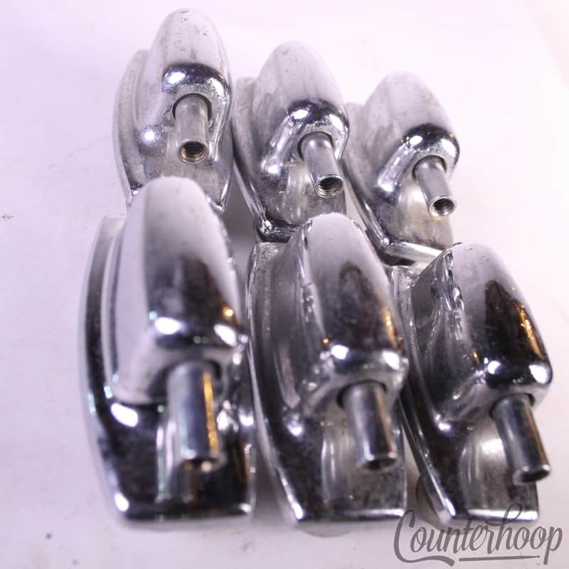 *Ludwig 6x Tom Drum Lugs Standard Model 60s-70s Set Chrome 1 11/16" USA Hardware image 1