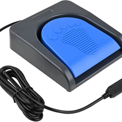 USB Single Foot Pedal Switch Control One Key Footswitch Program Customized Computer Keyboard Mouse Game Action HID (Blue Pedal) image 1