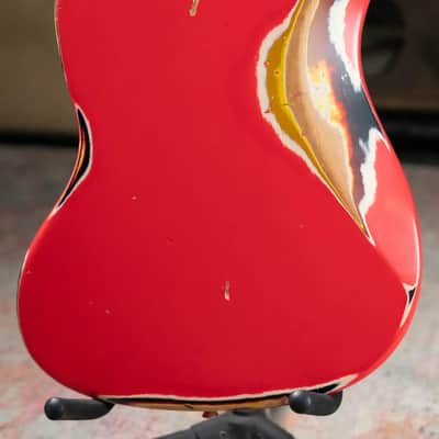 Nash JM-63 Electric Guitar - Fiesta Red over 3-Tone Burst with Hardshell Case image 8