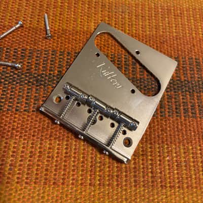 Rutters Modern Telecaster bridge with Gotoh titanium in-tune saddles - Chrome image 1