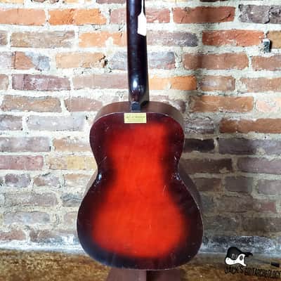 Five Star/Harmony Stella Parlor Acoustic Guitar w/ Goldfoil Pickup & Rubber Bridge (1960s, Redburst) image 20