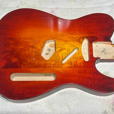 Cherry Burst Basswood T-style guitar body - Made in USA! image 1