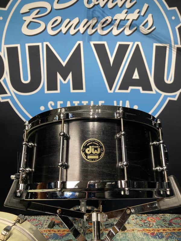 DW - 6.5x14" Craviotto 1-Ply 10-Tube Lug Snare Drum 1998 - Black Lacquer image 1
