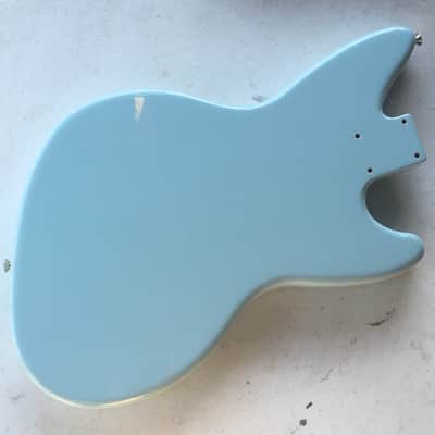Lefty Fender Jagstang Sonic Blue 24” Short Scale Solid Guitar Body NOS Relic Custom Luthier Project image 6
