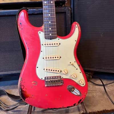 Fender Custom Shop Michael Landau '63 Stratocaster Relic 2013 - Present - Fiesta Red over 3-Color Sunburst image 2