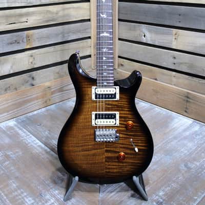 Used (2021) PRS SE Custom 24 Solid Body Electric Guitar Black Gold Burst Finish with Gigbag image 3