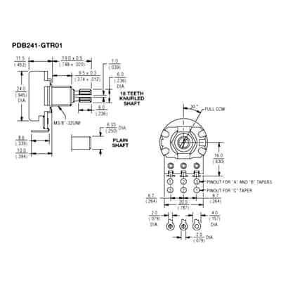 Bourns Low Friction Pot 1 Meg Audio for Guitar PDB241 image 5