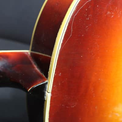 A Vintage 1939 Beautiful Gretsch Syndromic Cat Eye Holes Archtop Guitar in it's Original Case   # 3 G image 8