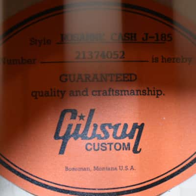 2025 Gibson Custom Rosanne Cash J-185 Cherry Sunburst w/OHSC image 15