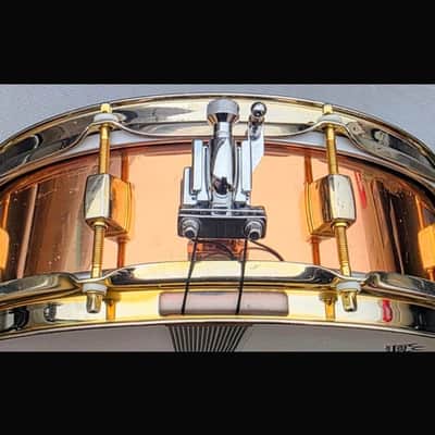 Pearl MS1440 14x4" Marvin "Smitty" Smith Signature Copper Snare Drum with Gold Hardware 2000s - Copper image 5