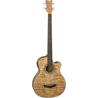 Dean Guitars Exotica Quilt Ash 4 String Acoustic Electric Bass - Gloss Natural image 2