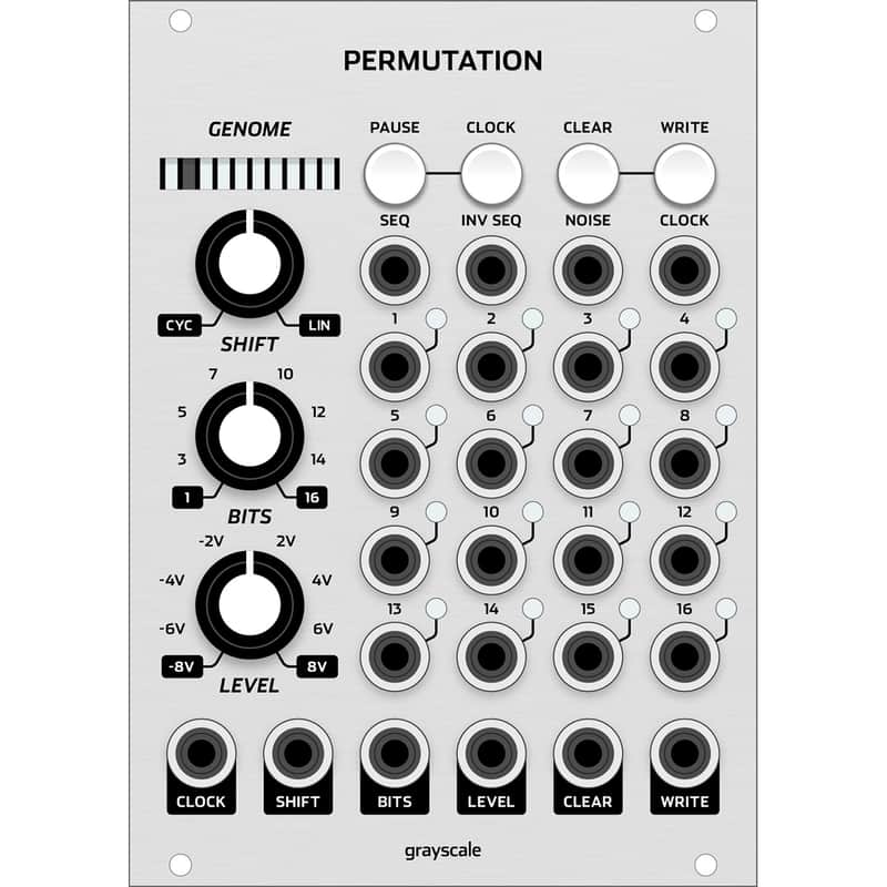 Grayscale Permutation Eurorack Random Looping Sequencer Module (18hp Silver) image 1