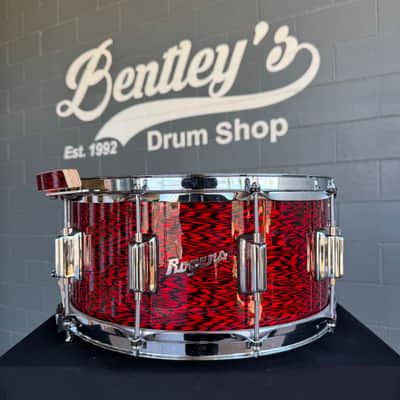 ~WOW!~ Rogers Dyna-Sonic Custom Built 6.5x14" Snare Drum in Red Onyx w/ Matching X-Percussion X-Click (Rm4) image 6