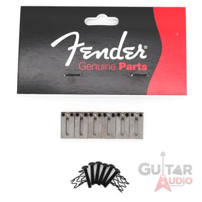 Genuine Fender American Standard Satin Chrome Strat/Tele OFFSET Bridge Saddles image 3