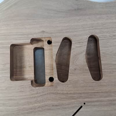 Unfinished Walnut SSS guitar body - for Fender Strat Stratocaster neck Floyd Rose J1991 image 2