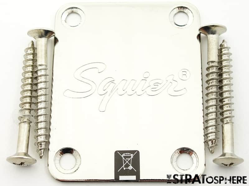 Fender Squier Classic Vibe 60s Precision P Bass NECK PLATE Guitar Parts Nickel image 1