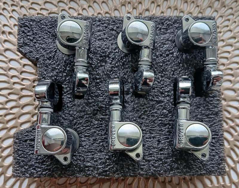 Vintage Grover Mini Rotomatic Tuners - 6 in-Line Right Hand Tuners 18:1 Ratio Tuning Machines image 1