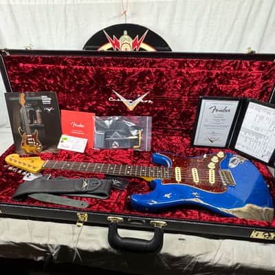 Fender USA Custom Shop '62 1962 Stratocaster Heavy Relic Guitar with COA + Case 2022 - Sapphire Blue Transparent / Rosewood fingerboard image 1