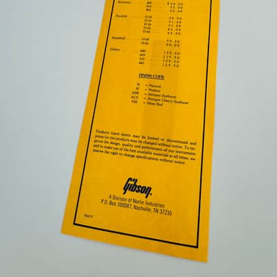 Epiphone Price List – Original Dealer Issue 1982 image 2