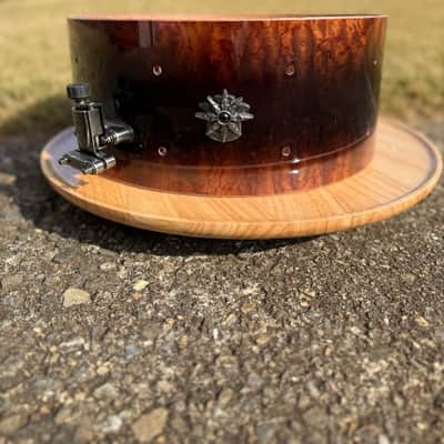 Tama Warlord Collection Masai 6x14" Bubinga Snare Drum 2000s - Quilted Bubinga Burst image 10