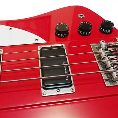 BURNY TB-70 Thunderbird Active Bass Japan circa 1987 in Fire Red with FGI Pickups image 22