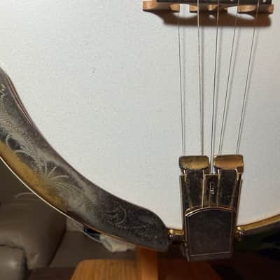 Recording King USA Greg Rich Prototype Five String Banjo Gold Plated Engraved 1997 - Cheery Sunburst Maple image 5