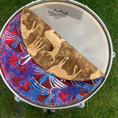 13" reversible Drum Bunny cotton drum cover - partial mute - dampener - compare to Big Fat Snare Drum Quesadilla, Drum Tortilla image 4