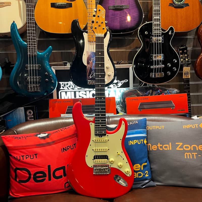 Eko AIRE RELIC Fat Strat Guitar 60s Style HSS 2023 - Fiesta Red image 1