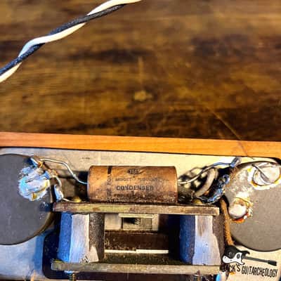Regal Lap Steel Guitar Pickup w/ Electronics, Knobs & Mounting Bracket (1930-40s - Silver / Mahogany) image 7