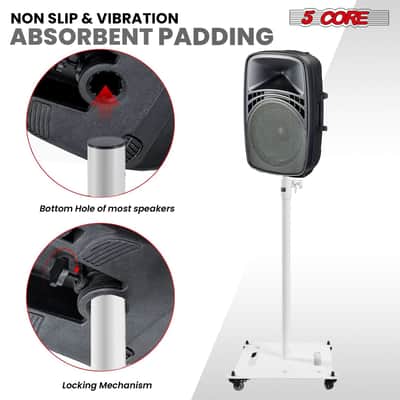 5 Core Speaker Stand Adjustable 61" Heavy Duty PA DJ Tripod Studio Monitor Stands image 4