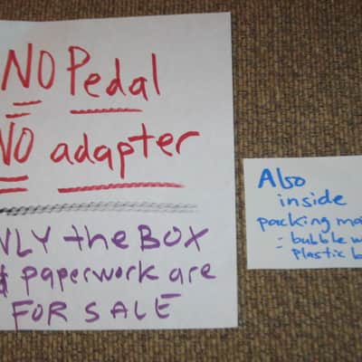 mostly very clean Electro Harmonix EMPTY BOX and printout copy of Owner's Manual & original Warranty / Registration card (+ bubble wrap and plastic bag) ONLY for White Finger Analog Optical Compressor pedal - classic casing size (NO pedal, NO adapter) image 2