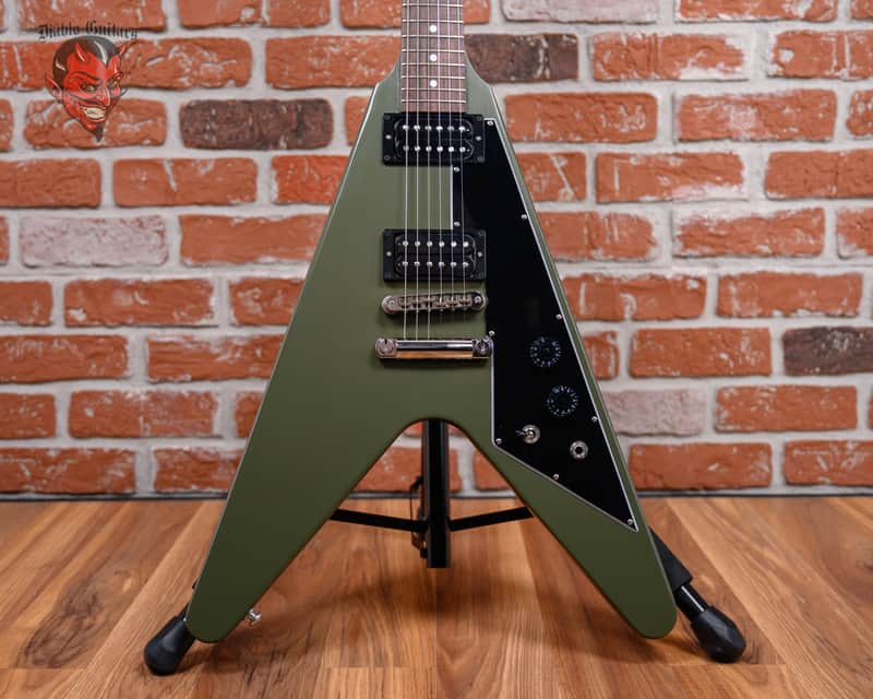 Gibson Flying V Tribute Olive Drab 2021 w/OHSC image 1