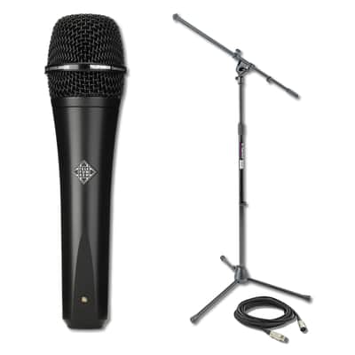 Telefunken M80 Black Dynamic Handheld Vocal Microphone with On-Stage MS7701B Boom Microphone Stand and Professional Grade XLR Cable image 1
