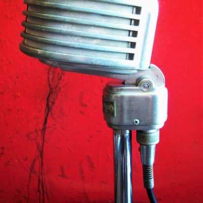 Vintage RARE 1940's Turner 34X modified dynamic microphone Satin Chrome with cable # 2 image 10
