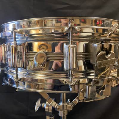 Rogers - 5x14" Dyna-Sonic Snare Drum 1968-1971 - Chrome Over Brass image 4