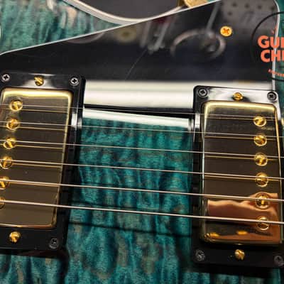 2024 Gibson Custom M2M ’68 Les Paul Custom Nordic Blue 5A Quilt Top TV White COA image 19