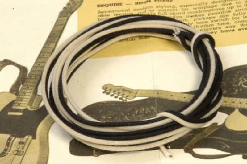 3 Feet Of Gavitt USA Black & White Vintage Style Cloth Insulated 22g Wire For Fender Guitars, Basses image 1