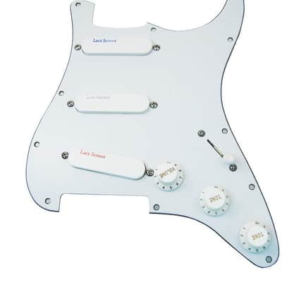Lace Sensor Plus Pack Blue, Silver, Red Loaded Pickguard - white image 2