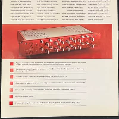 Focusrite Red 2 classic dual Equalizer image 12