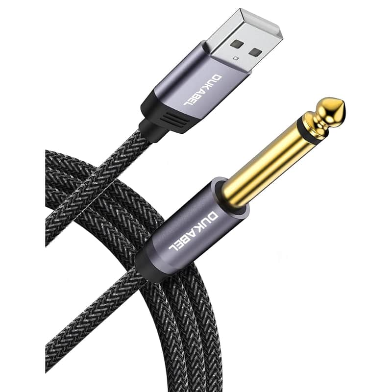 Usb Guitar Cable, Usb-A To 1/4 Ts Cord For Guitar Recording, 8Feet/2.4Meter Instrument Mono Cord For Bass, Mixer, Pc, Laptop image 1