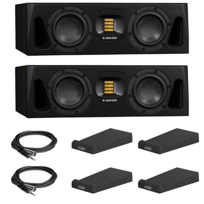 Adam Audio A44H (Pair) Studio Monitors with Isolation Pads and Hosa STX-105M's image 1