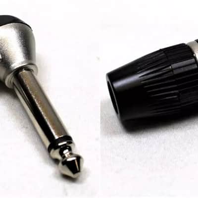 (2) Two Genuine REAN by NEUTRIK NYS207 Mono 1/4" Plug Right Angle 6.35 mm Nickel image 2