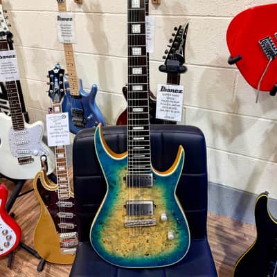 🔥2021🔥 Dean Exile Select 7-String Burl Poplar~ Satin Turquoise Burst~ Rare! image 2