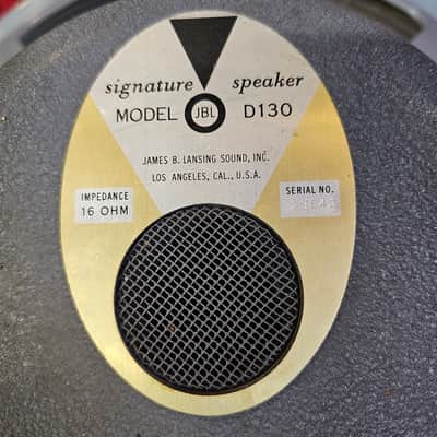 1960's JBL D130 15 inch speaker 16ohms Gray image 3