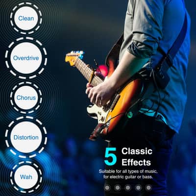 LEKATO Guitar Headphone Amplifier w/ bluetooth Receiver Clean Chorus Overdriver image 2