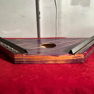 Artur Dantas & João Moreira Citara Mini Harpa | Vintage 15-String Lap Harp 1970s - Striped Maroon - With Sheet Music image 4