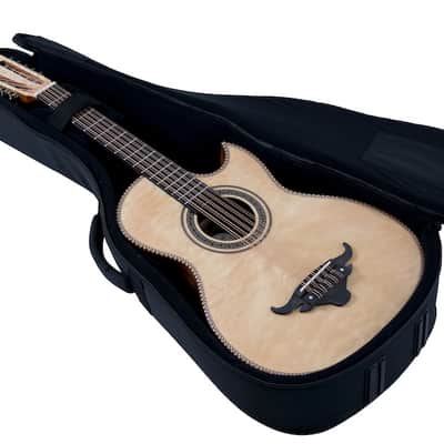 Oscar Schmidt OH32SEQN Quilt Maple Top Okoume Neck 10-String Acoustic-Electric Bajo Quinto w/Deluxe Gig Bag image 8